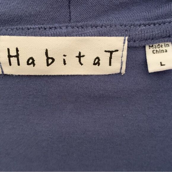 Habitat Blue Long Sleeve Cowl Neck Tunic with Ties Size Large Style 26238 - Picture 6 of 8